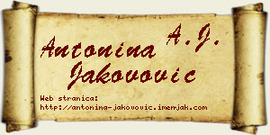 Antonina Jakovović vizit kartica
